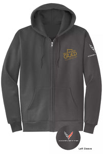 Hoodie -Charcoal  Zip Jacket with C8 Logo